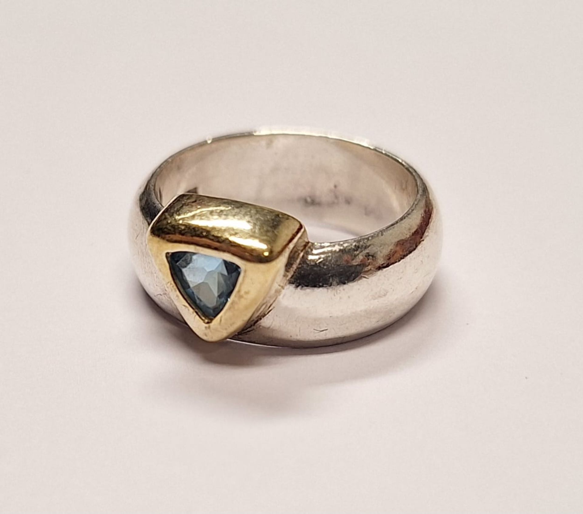 925 Silber Ring Blautopas