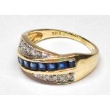 585 14K DR Gold Diamant Saphir Ring