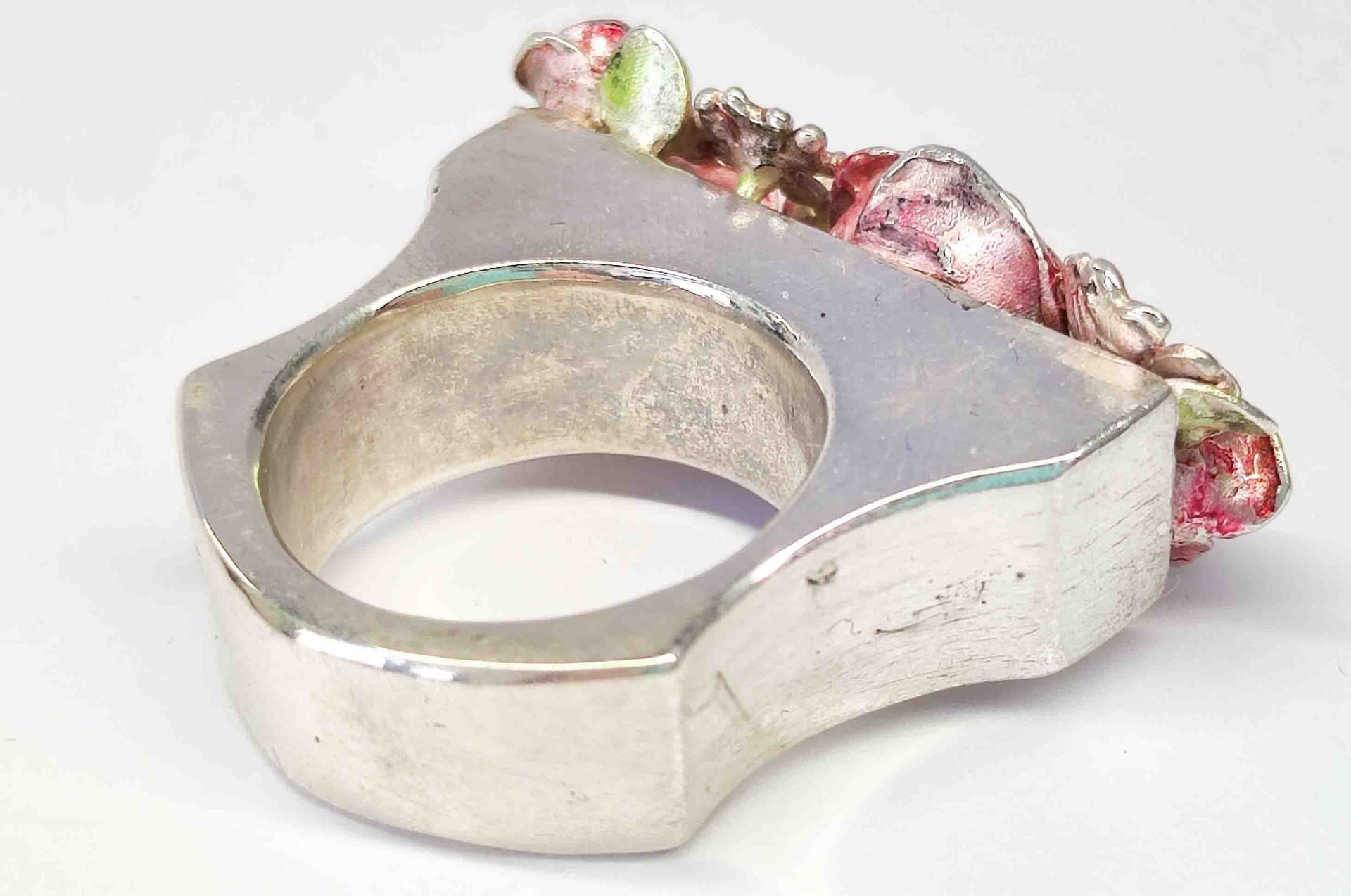 Unikat Emaille Rosen Ring - Image 2 of 4