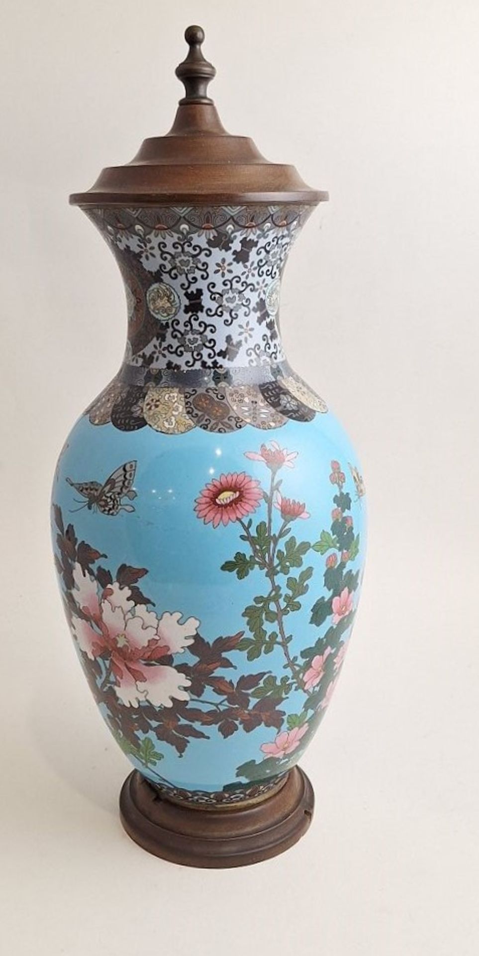 Antike XL Cloisonne Vase - Bild 2 aus 4