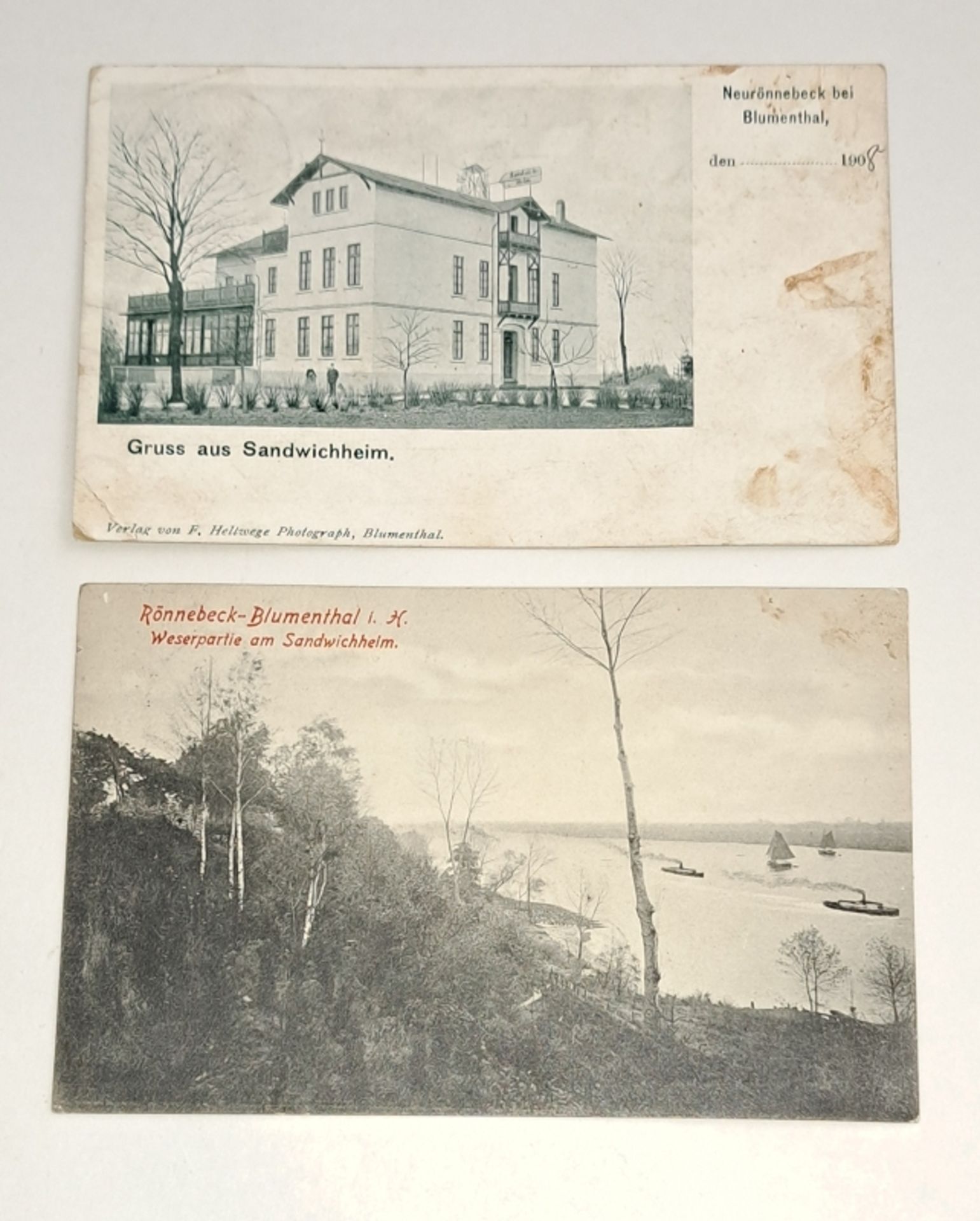 2x antike Bremer Post Karten um 1900