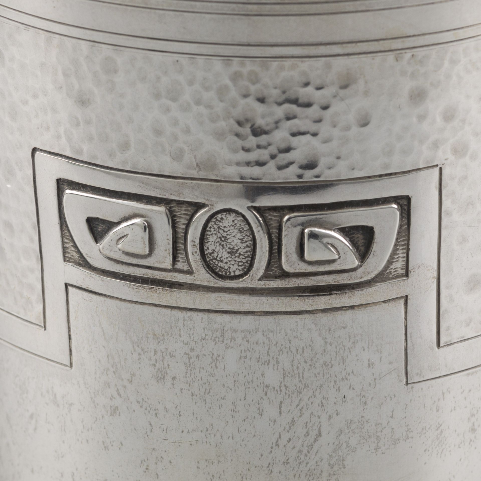 Art Nouveau / Jugendstil decorative vase with double handle, silver. - Image 3 of 6