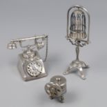 3-piece lot of miniatures silver (1 silver plated).