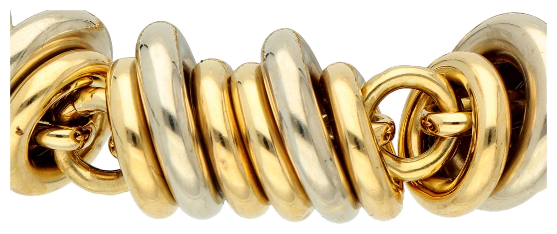 18K Bicolour gold link bracelet. - Image 3 of 4