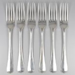 6-piece set of dinner forks "Haags Lofje" silver.
