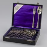 24-piece set of spoons & forks "Haags Lofje" silver.