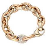 New Ander 18K bicolour gold Italian design anchor link bracelet set with approx. 0.50 ct. diamond.