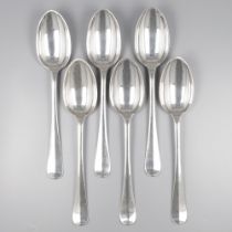 6-piece set of dinner spoons "Haags Lofje" silver.
