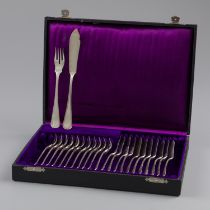 24-piece set of fish cutlery "Hollands Rondfilet", silver.