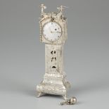 Miniature standing watch, silver.