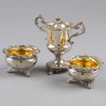 Silver condiment set (3), Joseph Philippe Allard, Bruxelles ca. 1850.