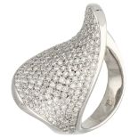 18K White gold design ring set with approx. 3.75 ct. diamond.