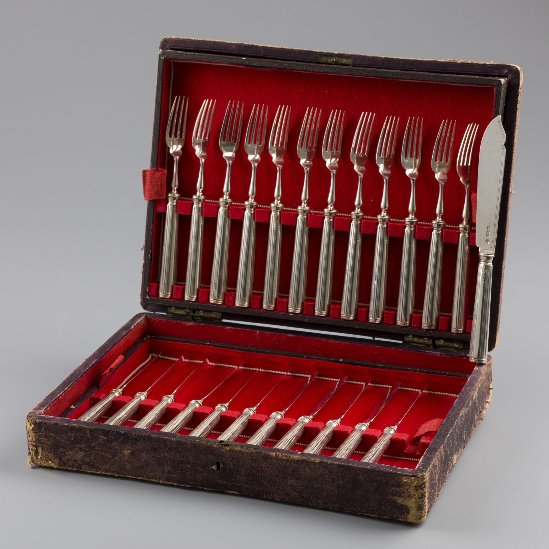 24-piece set fish cutlery, silver. - Image 5 of 12
