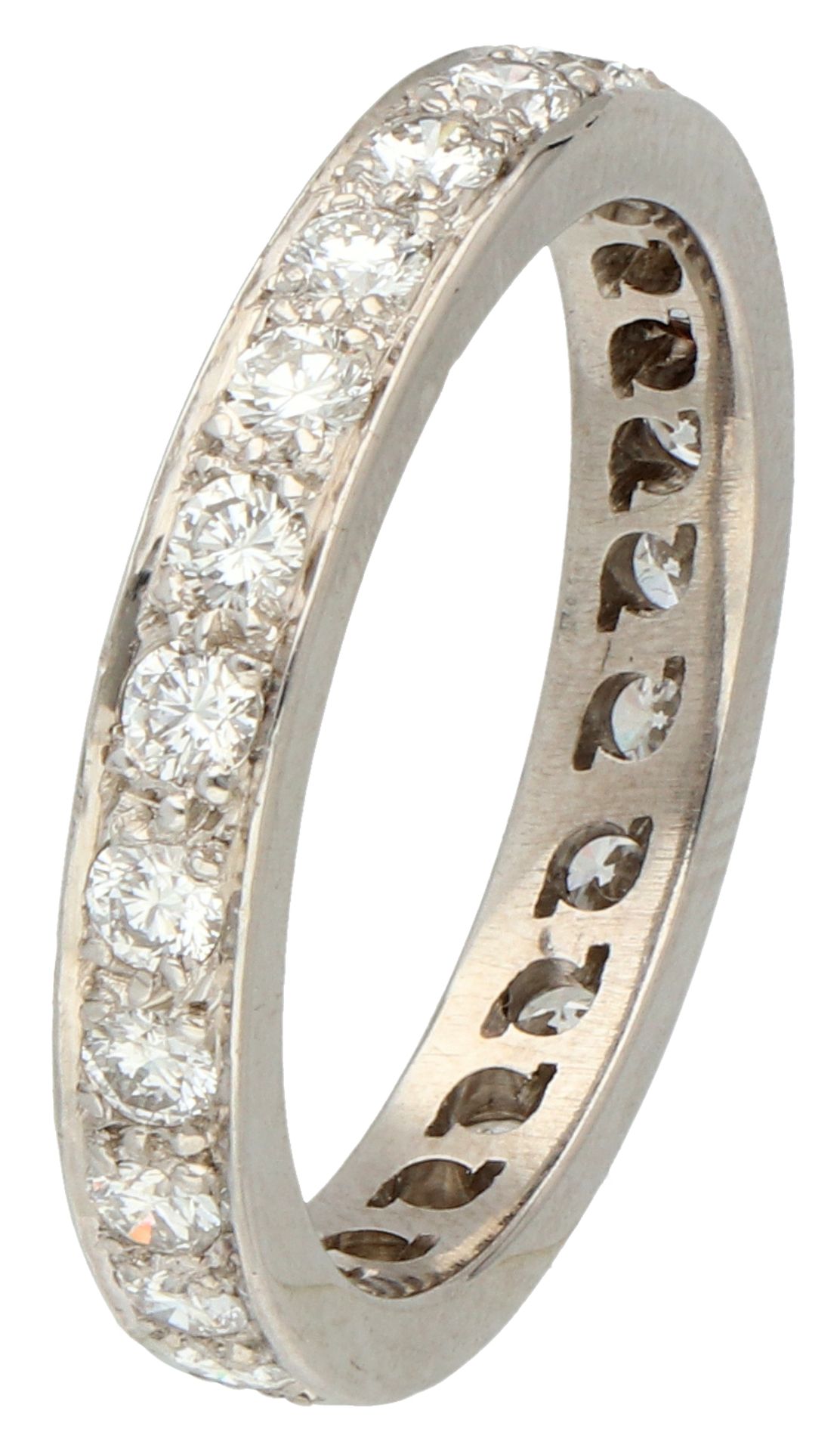 18K White gold alliance ring fully set with approx. 0.75 ct. diamond.