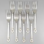 8-piece set of forks, model Royal Danish at Codan S.A. (Mexico), silver.