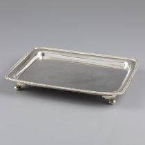 Cabaret / serving tray, Hendrik Adema, Leeuwarden 1861, silver.