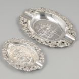 2-part lot of ashtrays silver/silver plated.