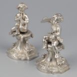 Tablepiece Putti figurines silver.