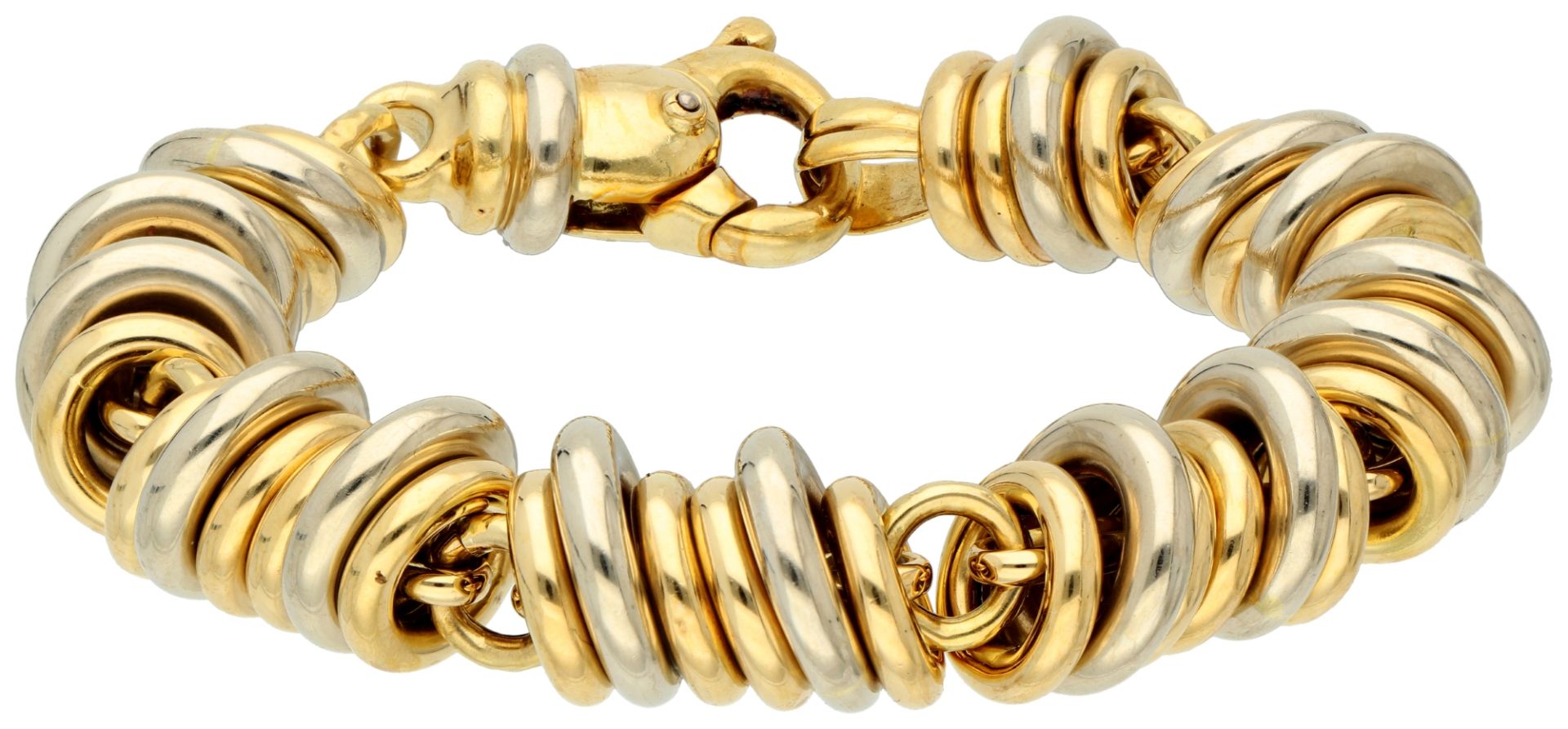 18K Bicolour gold link bracelet.