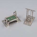 2-piece lot of miniatures silver.