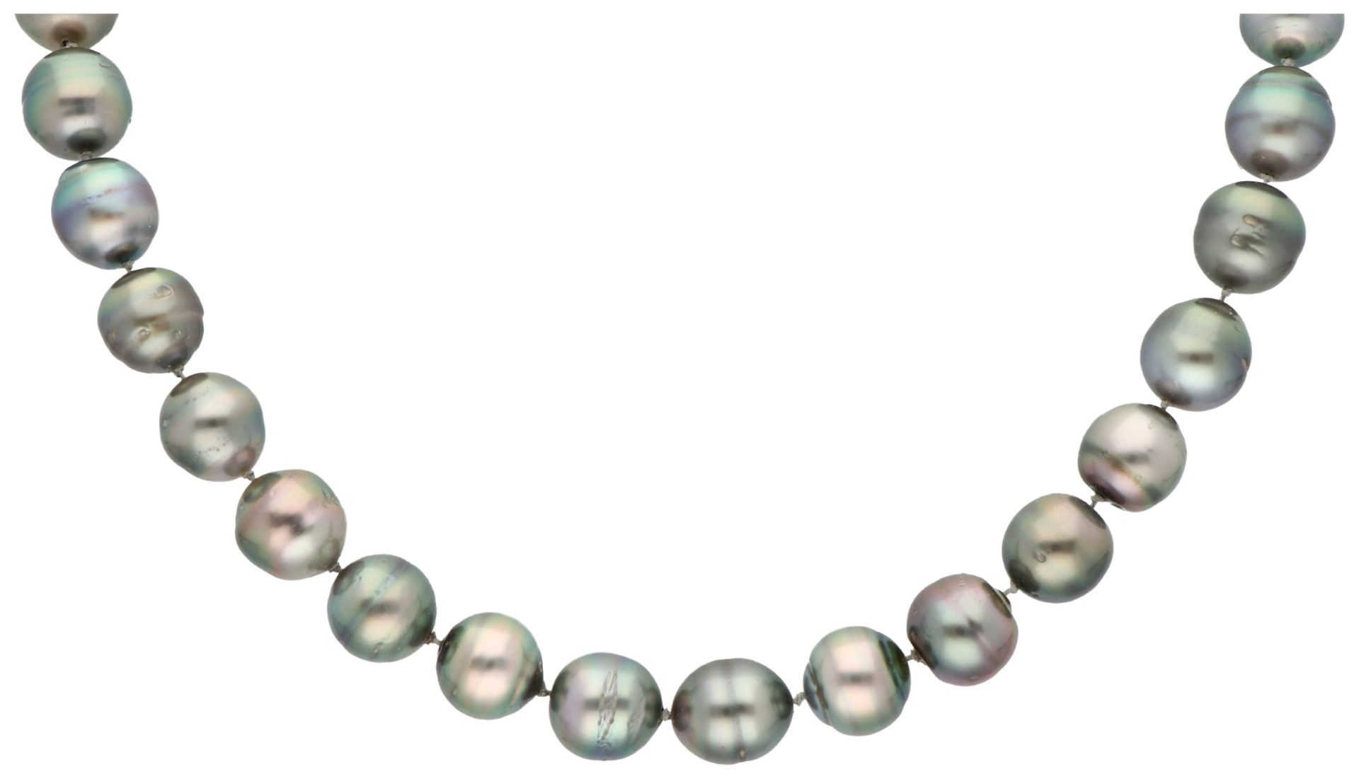 Tahiti pearl necklace with 18K white gold ball clasp. - Image 2 of 3
