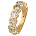 No Reserve - 18K Yellow gold demi-alliance ring set with ca. 1.05 ct. diamond.