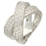 No Reserve - 18K White gold crossover ring set with approx. 1.16 ct. diamond.