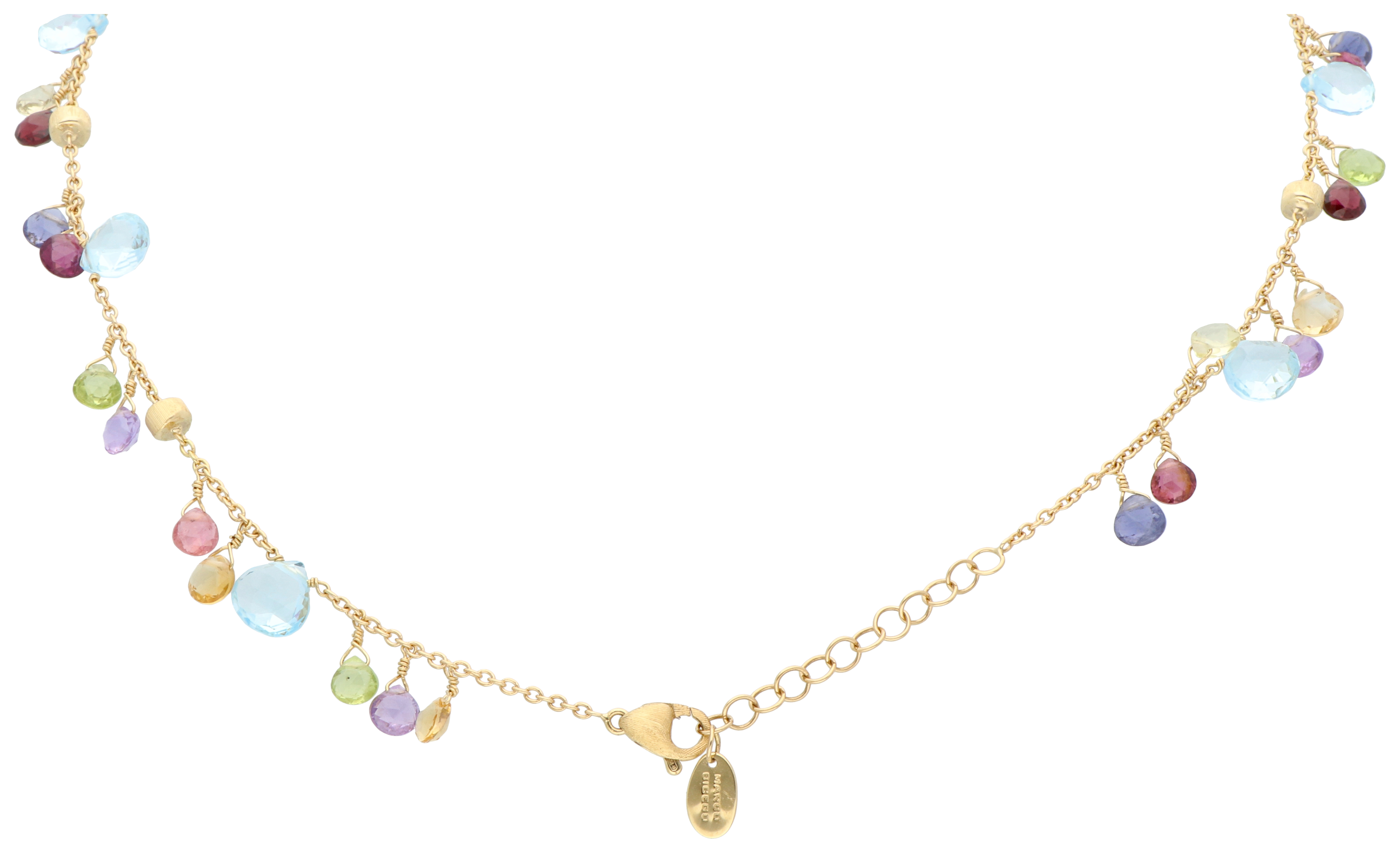 No Reserve - Marco Bicego 'Paradise' collection 18K yellow gold necklace with mix of gemstones - Image 2 of 5