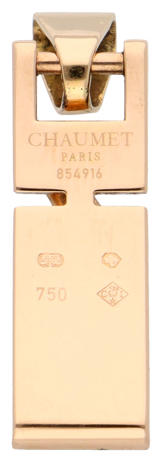No Reserve - Chaumet 18k rose gold pendant set with approx. 0.025 ct. diamond. - Bild 2 aus 4