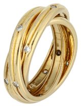 No Reserve - Cartier 18K yellow gold 'constellation trinity triple' ring set with approx. 0.30 ct. d