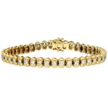 No Reserve - 18K yellow gold tennis bracelet set with approx. 3.44 ct. diamonds.