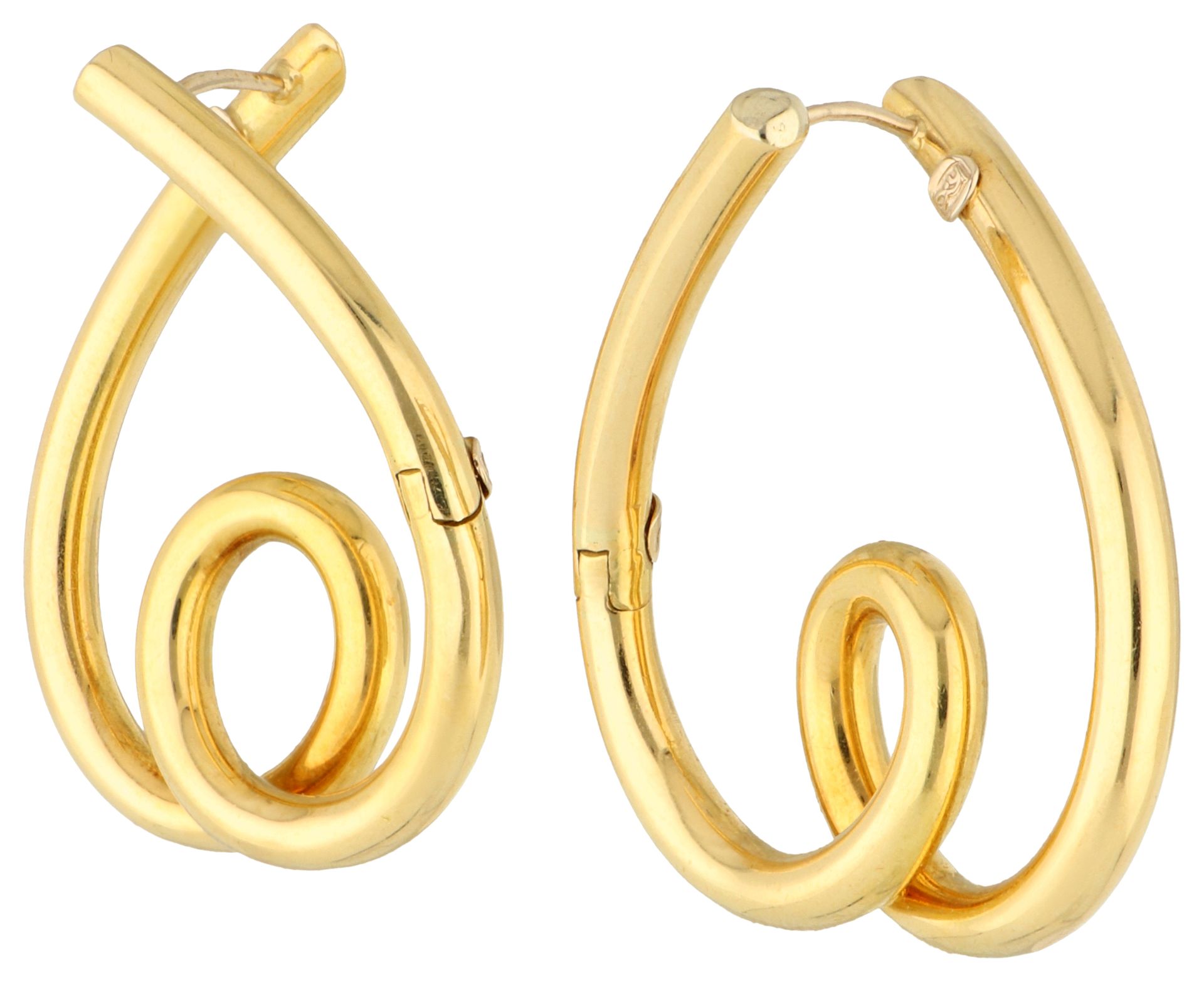 No Reserve - 18K Yellow gold heart-shaped earrings. - Bild 2 aus 4