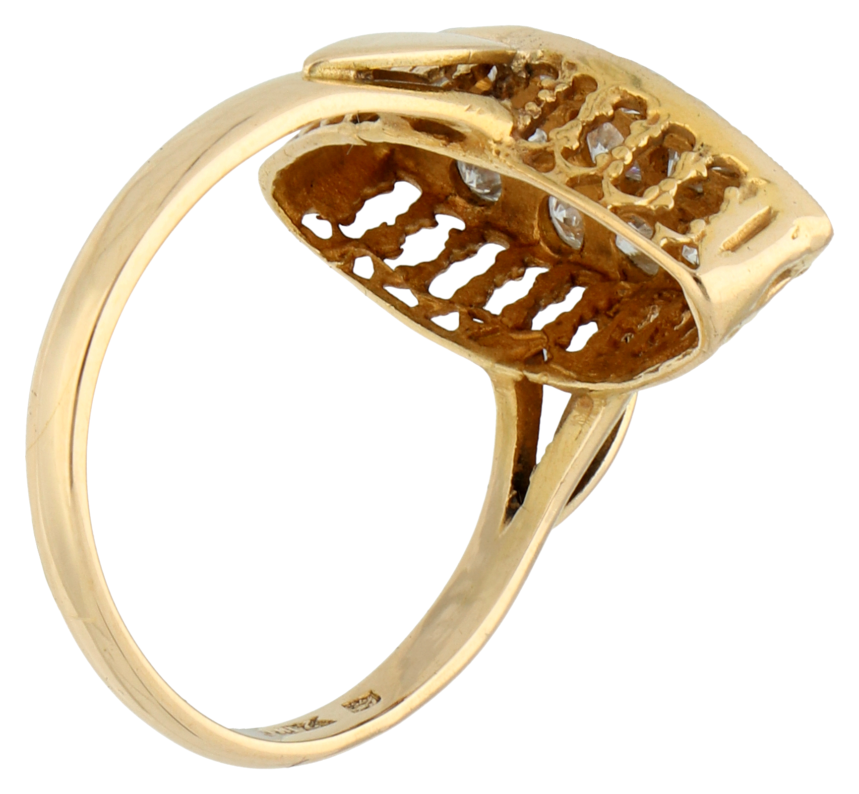 No Reserve - 18K Yellow gold marquise ring set with approx. 0.47 ct. diamond. - Image 2 of 3