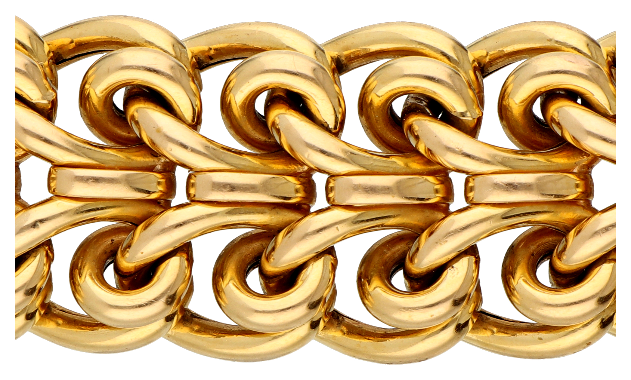 No Reserve - 18K Yellow gold link bracelet. - Image 2 of 3