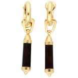 No Reserve - Chaumet 18K yellow gold earrings 'Toi je t'aime' with bois d'amourette.