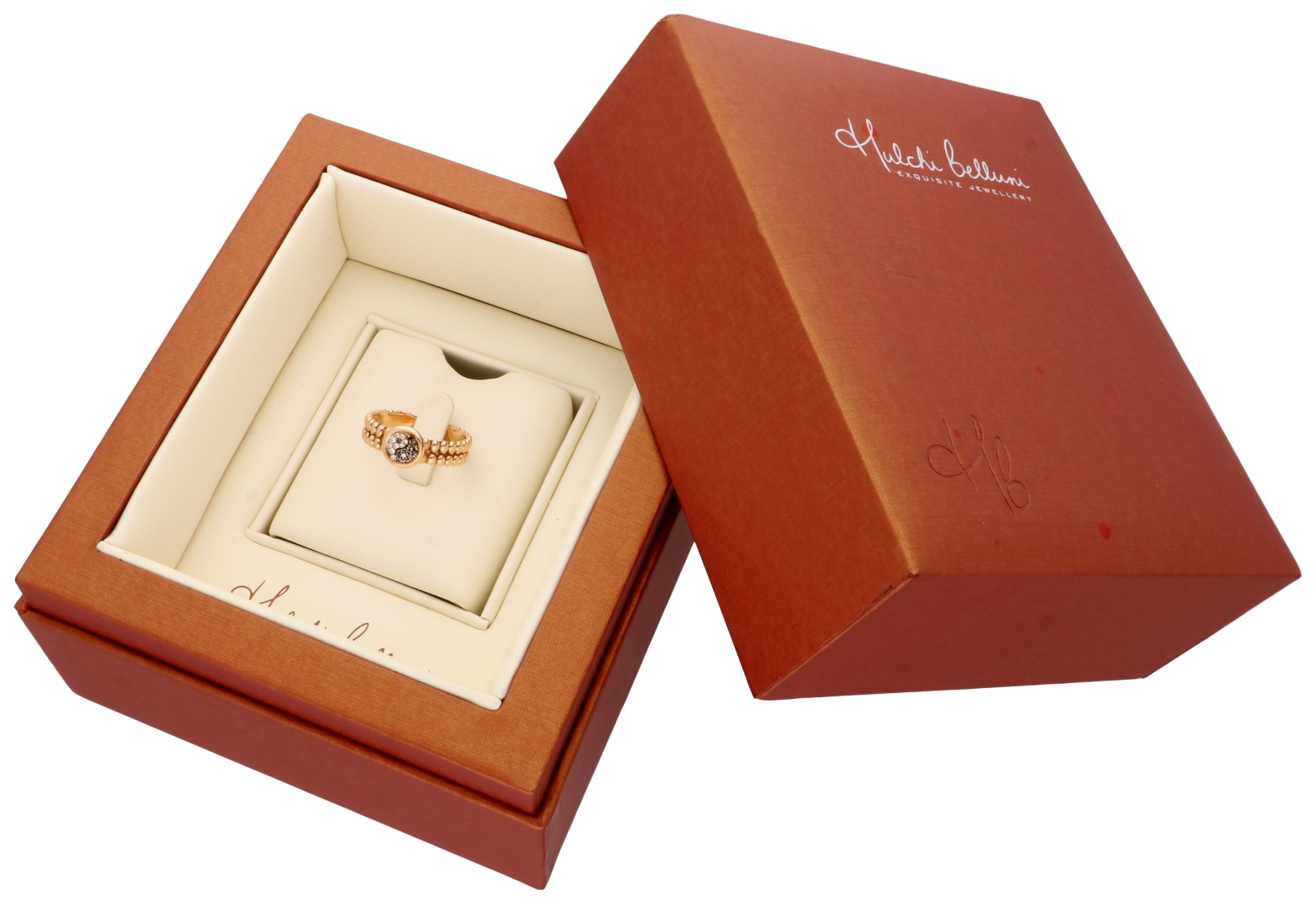 No Reserve - Hulchi Belluni 18k rose gold ring set with approx. 0.10 ct. of diamonds. - Image 3 of 4