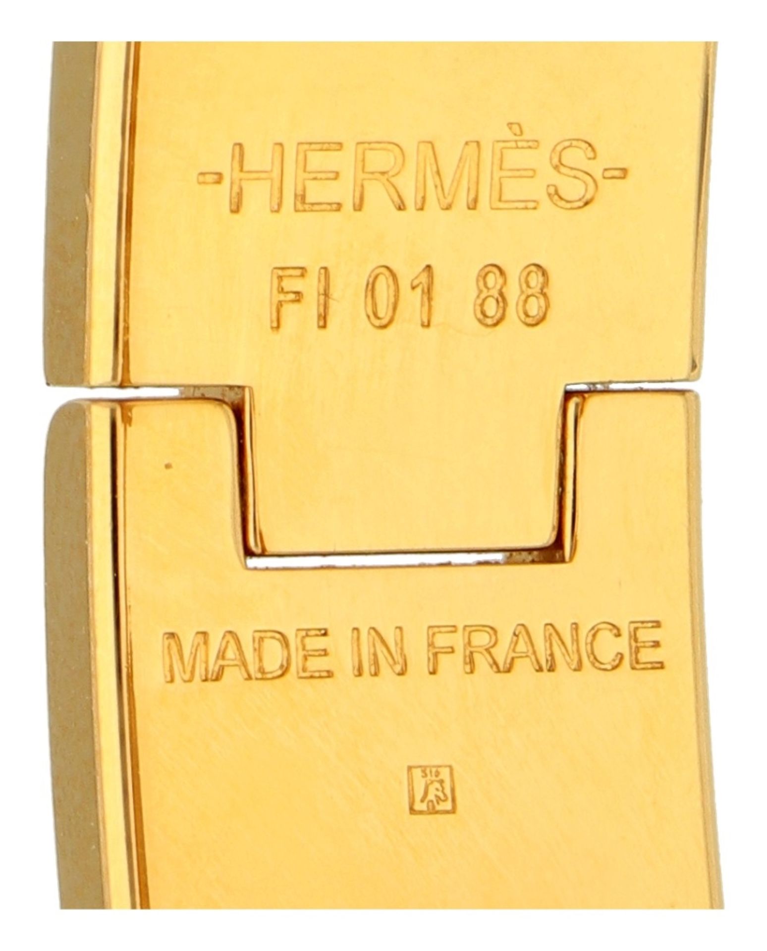 No Reserve - Hermès 'CLIC H' bracelet with orange enamel.  - Bild 3 aus 4
