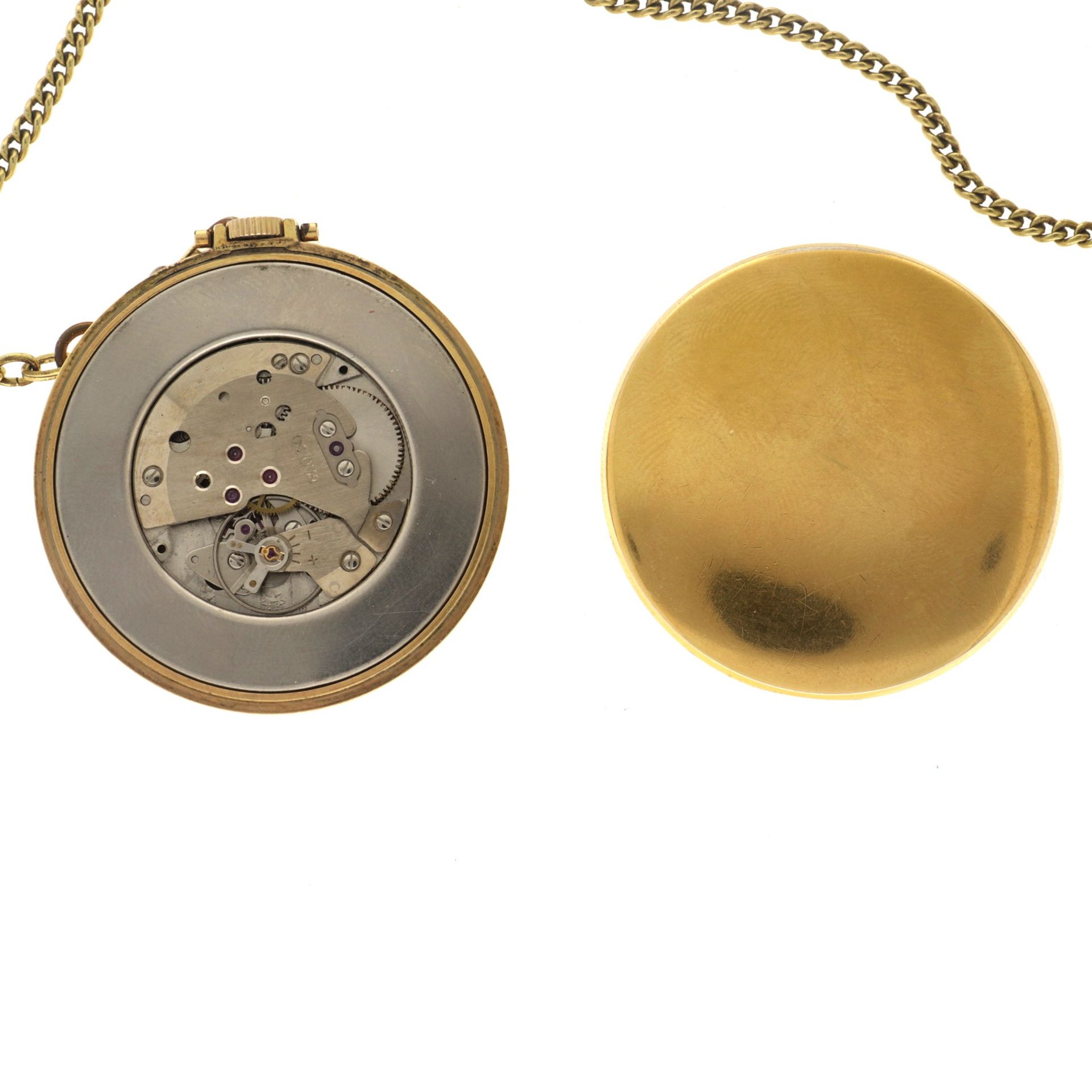 No Reserve - Junghans 14K. gold-plated - Men's pocket watch.  - Image 3 of 3