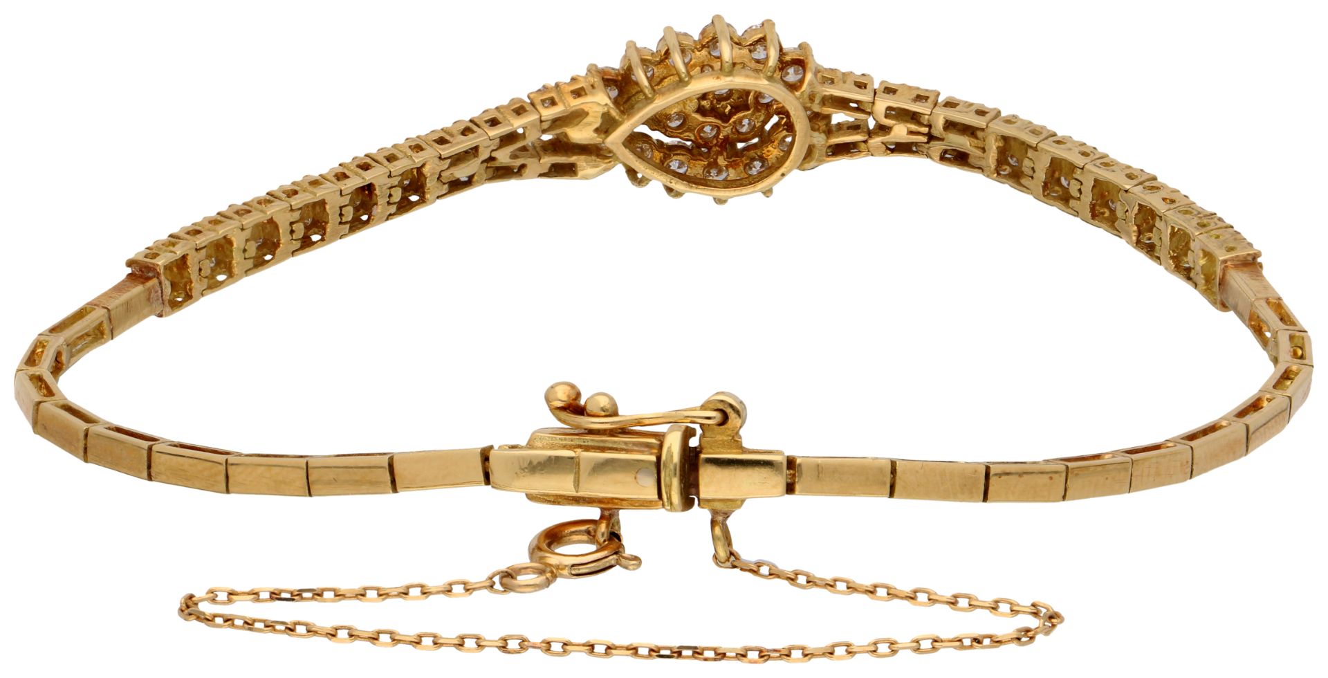 No Reserve - 14K Yellow gold bracelet set with approx. 1.24 ct. diamond. - Bild 3 aus 3