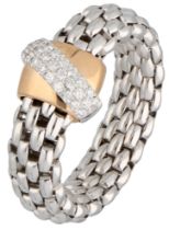 No Reserve - Fope 18K bicolor 'Flex it' ring set with approx. 0.20 ct. diamond.