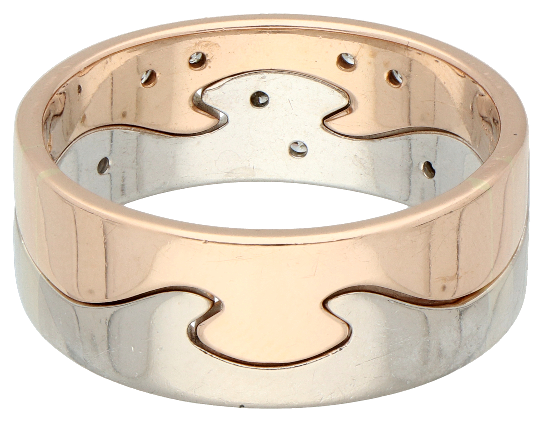 No Reserve - Georg Jensen 18K bicolor gold Fusion ring set with approx. 0.30 ct. diamond. - Image 2 of 5