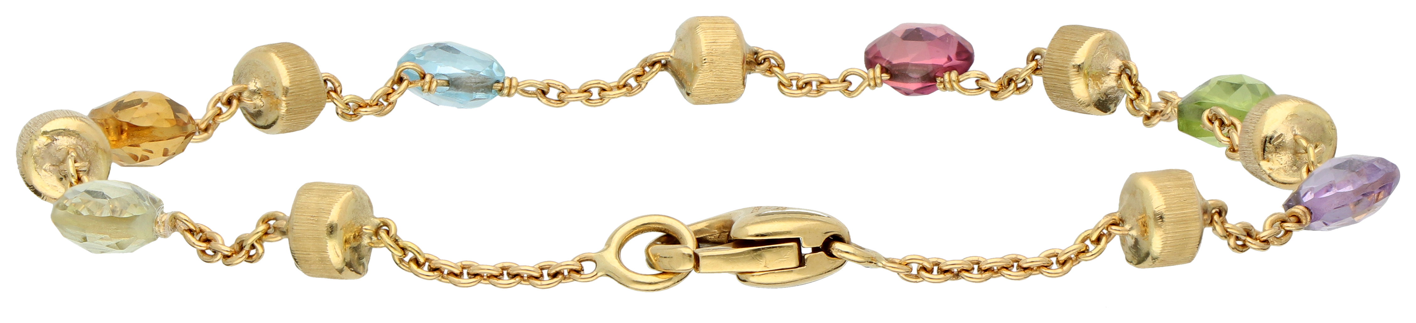 No Reserve - Marco Bicego 'Paradise' collection 18K yellow gold bracelet with various gemstones. - Image 2 of 5