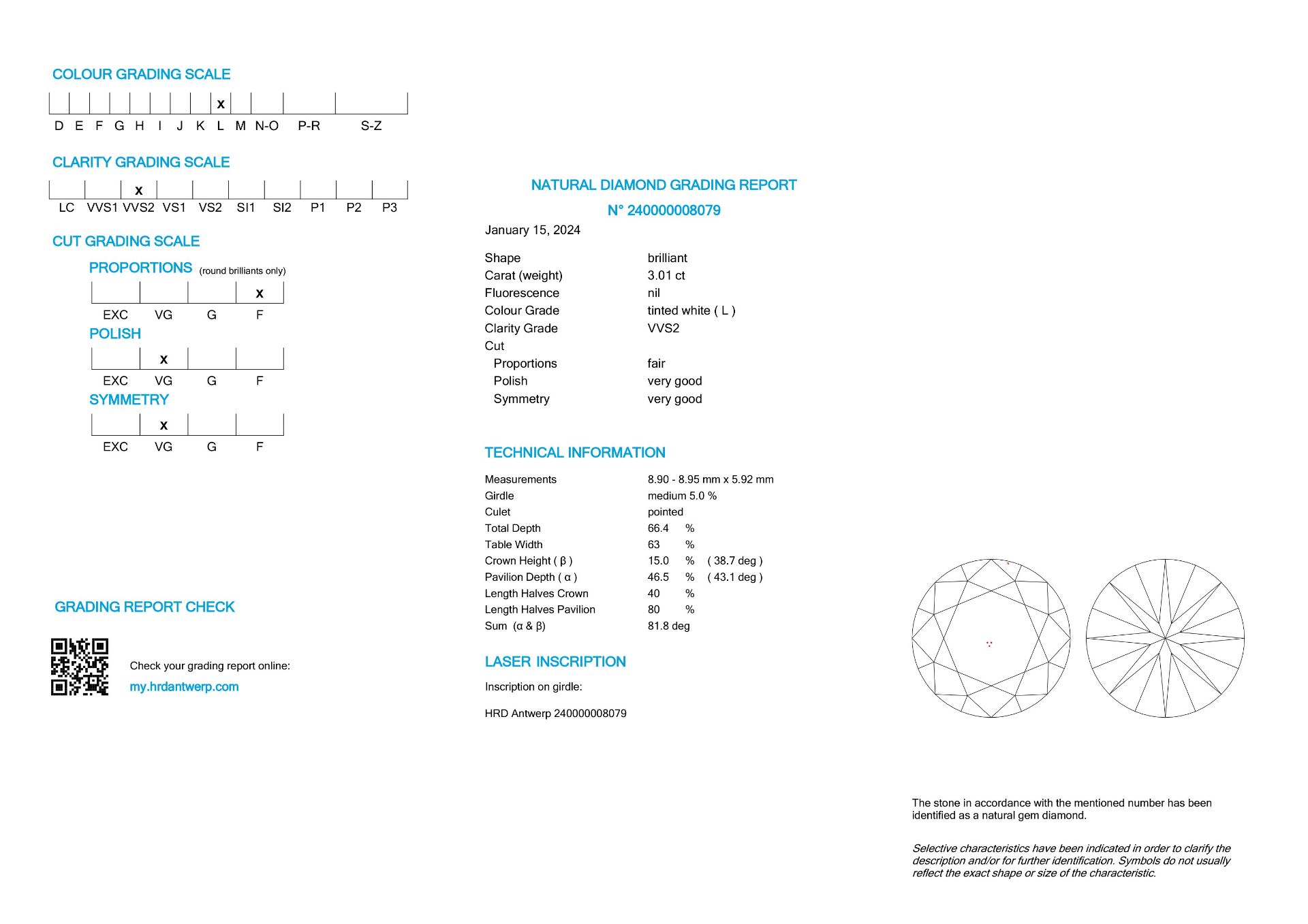 No Reserve - 3.01 ct. HRD-certified natural diamond. - Bild 4 aus 4