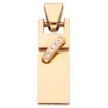 No Reserve - Chaumet 18k rose gold pendant set with approx. 0.025 ct. diamond.