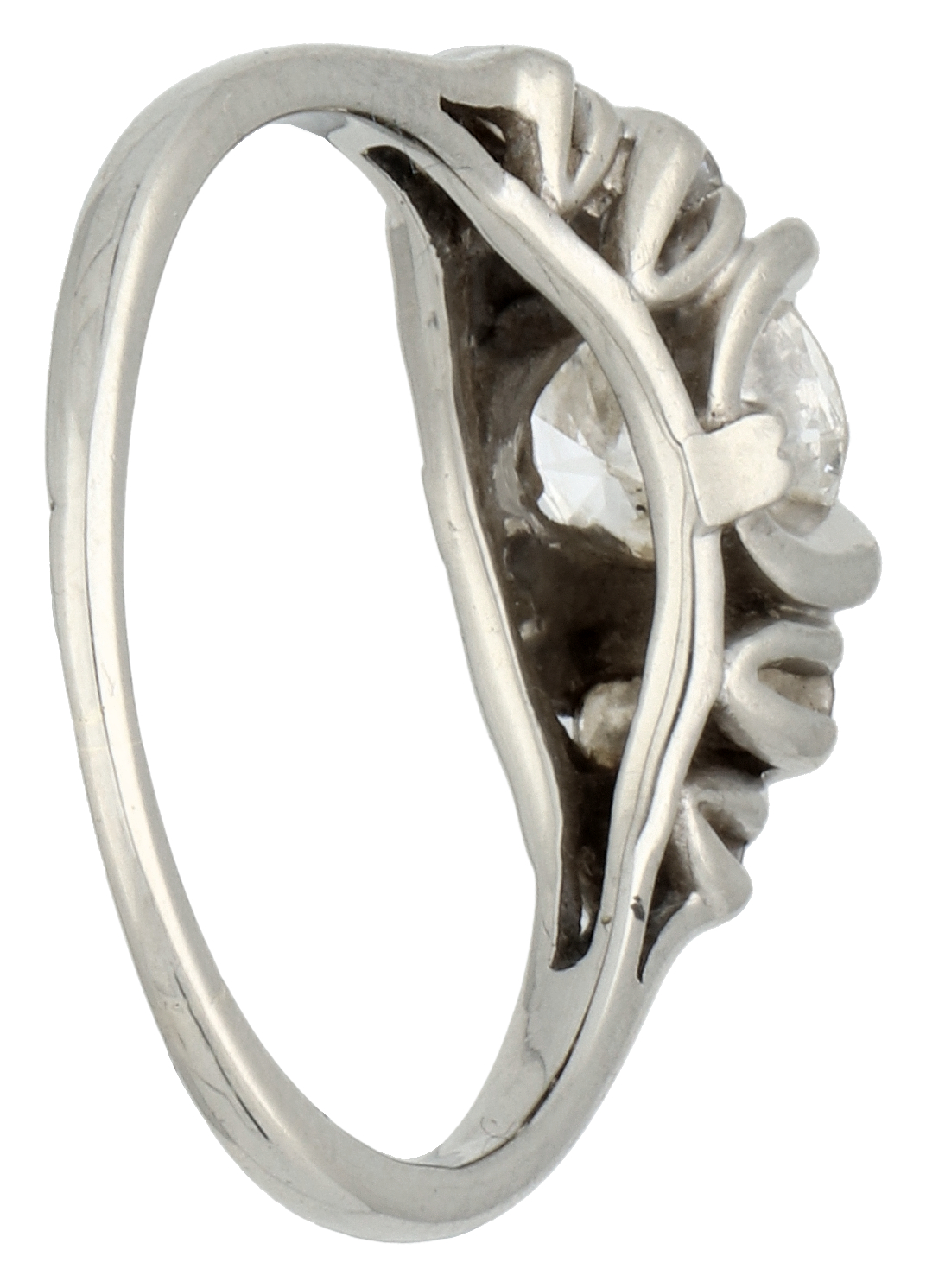 No Reserve - 18K White gold Art Deco ring set with approx. 1.02 ct. diamond. - Image 2 of 4