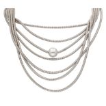 No Reserve - Pianegonda silver spirutube necklace.