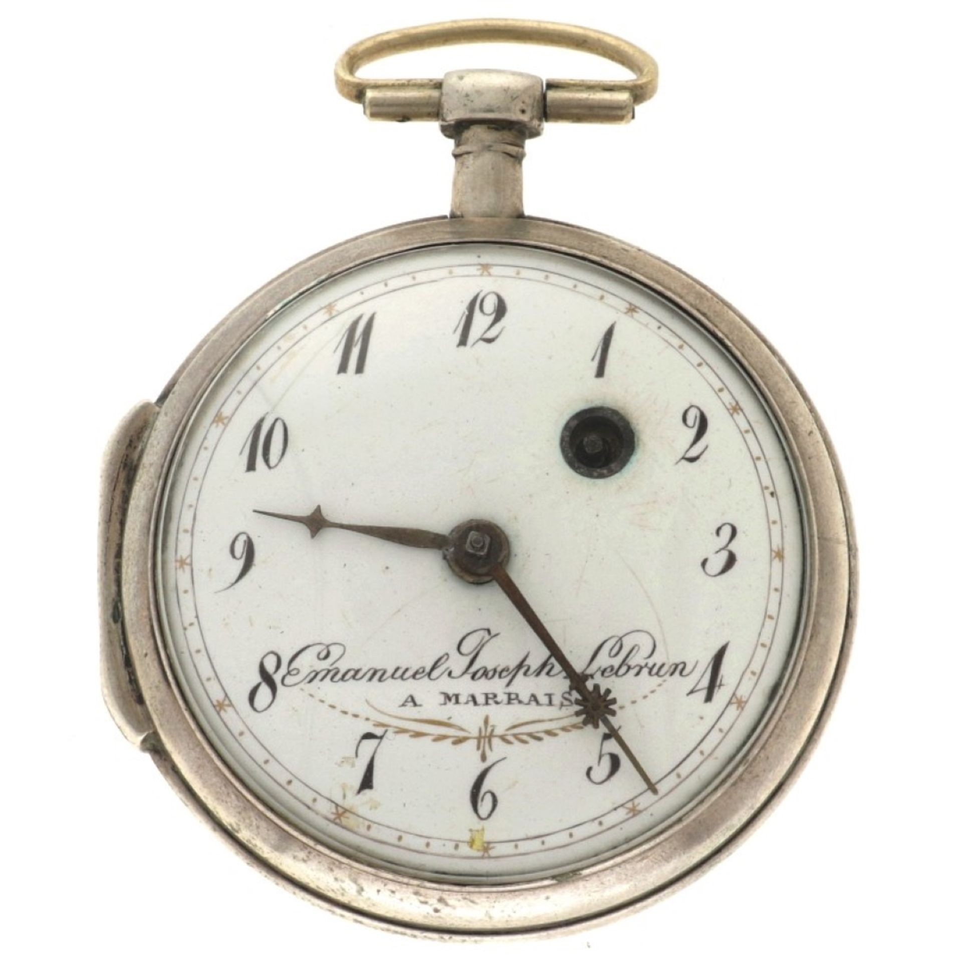 No Reserve - Emanual Joseph Lebrun silver (835/1000) - Men's pocket watch. 