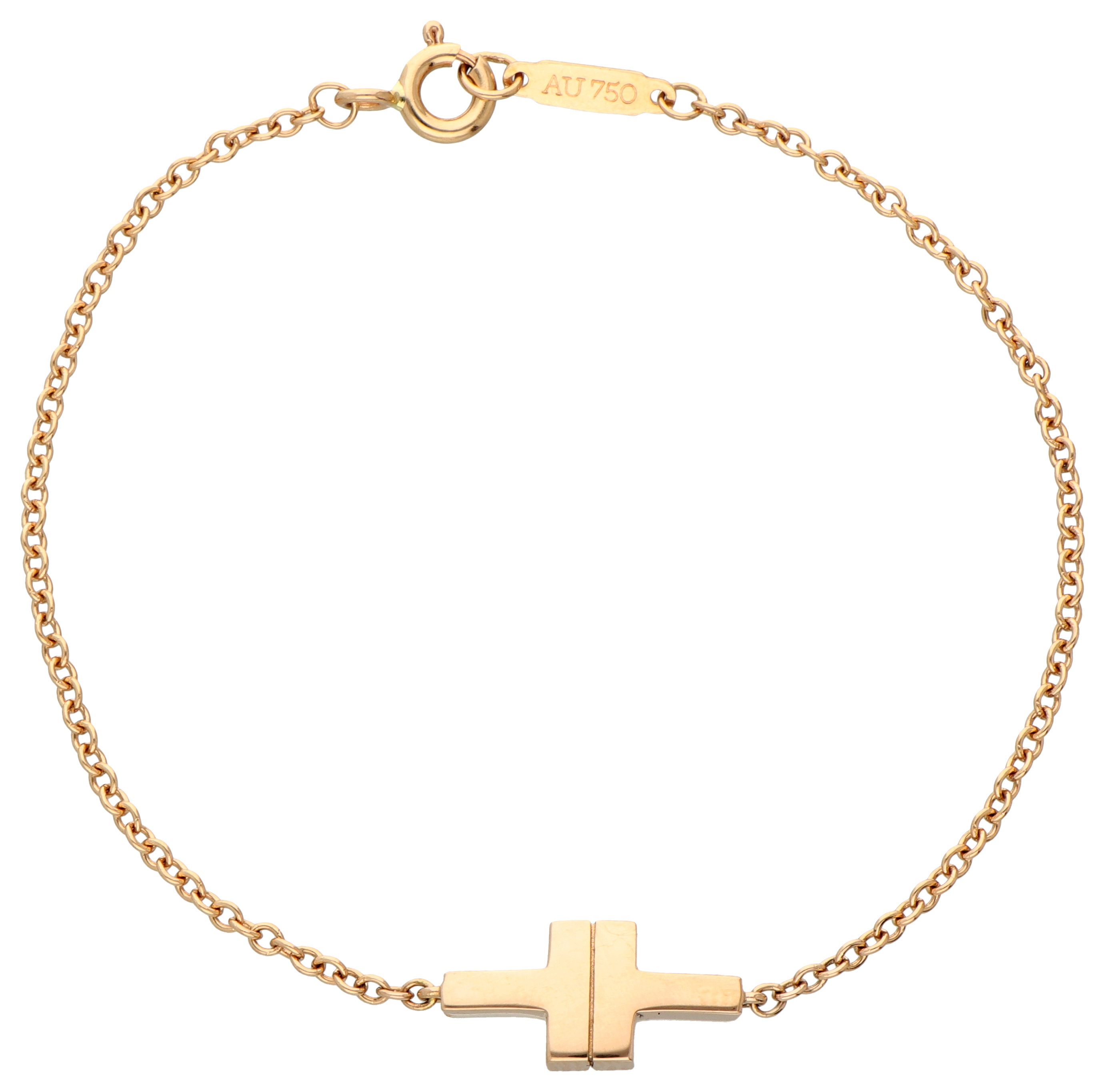 No Reserve - Tiffany & Co 18K rose gold T bracelet.