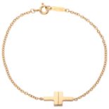 No Reserve - Tiffany & Co 18K rose gold T bracelet.