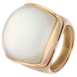 No Reserve - 18k evaNueva yellow gold ring set with mother of pearl and quartz.